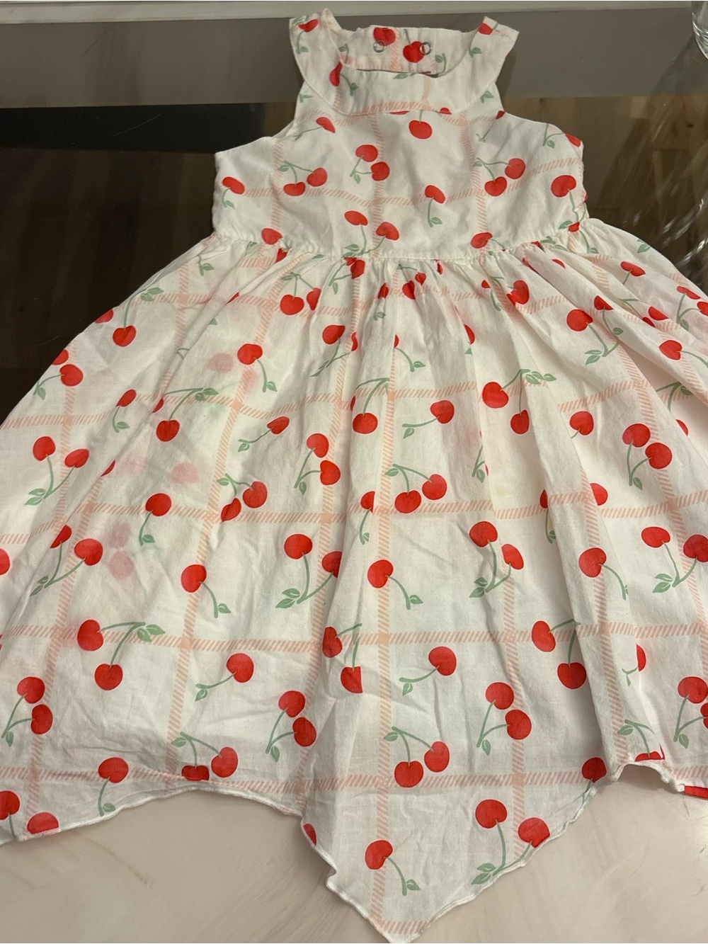 Isaac Mizrahi White and Red Cherry Print Girls' Sundress size 4